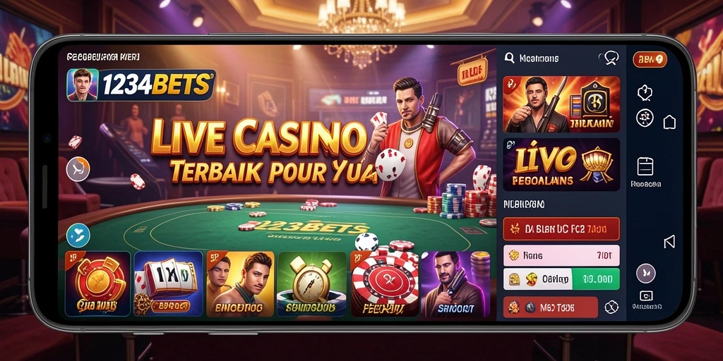 Tampilan gameplay Live Casino yang menakjubkan di 1234BETS.