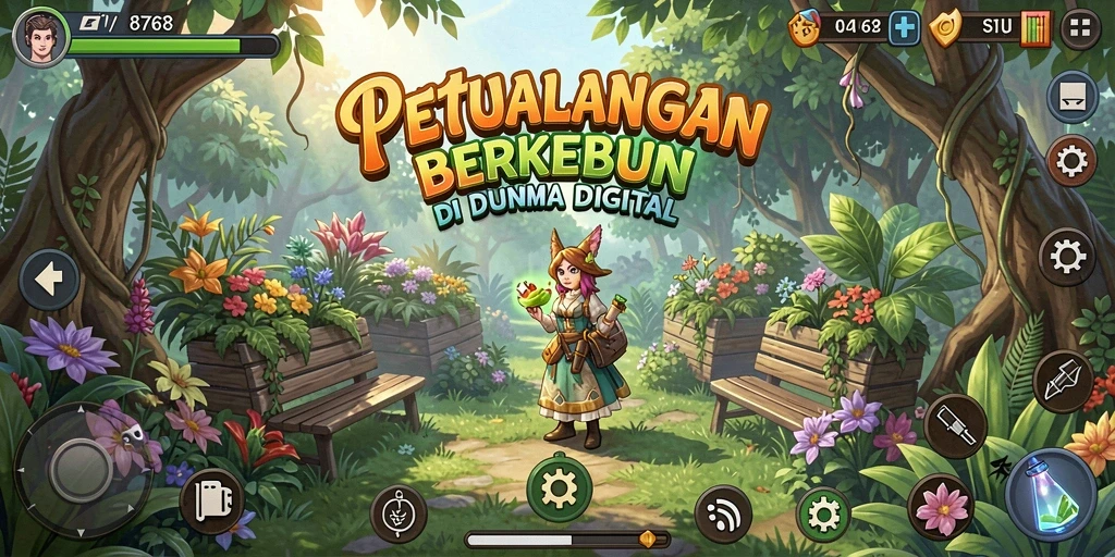 Tampilan gameplay 8768 yang menarik dengan elemen pertanian yang kaya.
