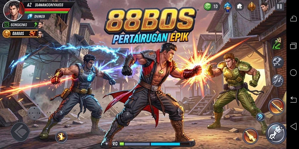 Screenshot 88BOS menampilkan aksi seru dalam pertempuran.