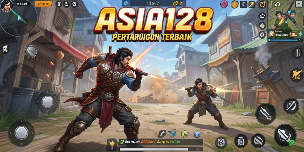 Screenshot ASIA128 menampilkan aksi seru dalam gameplay Battle Royale.