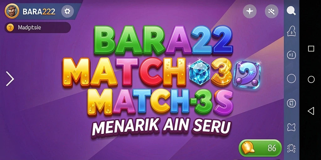 Tampilan gameplay BARA22 yang penuh warna dan seru.