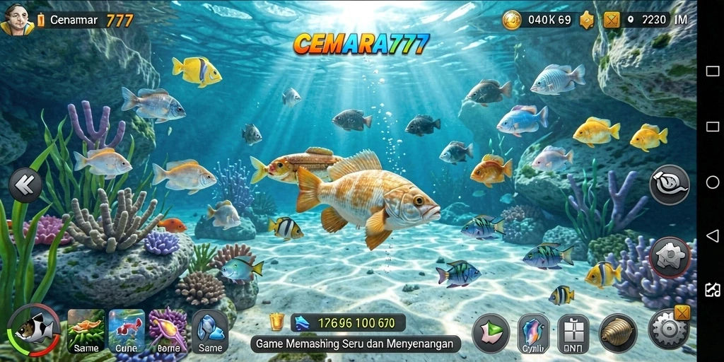 Tampilan gameplay memancing yang menarik dalam CEMARA777.
