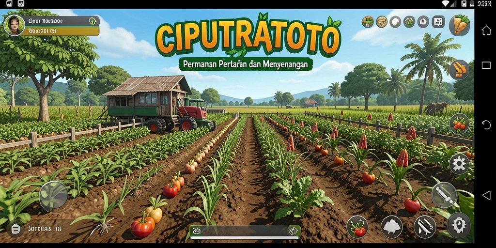 Tampilan gameplay seru menanam dan memanen tanaman di CIPUTRATOTO.