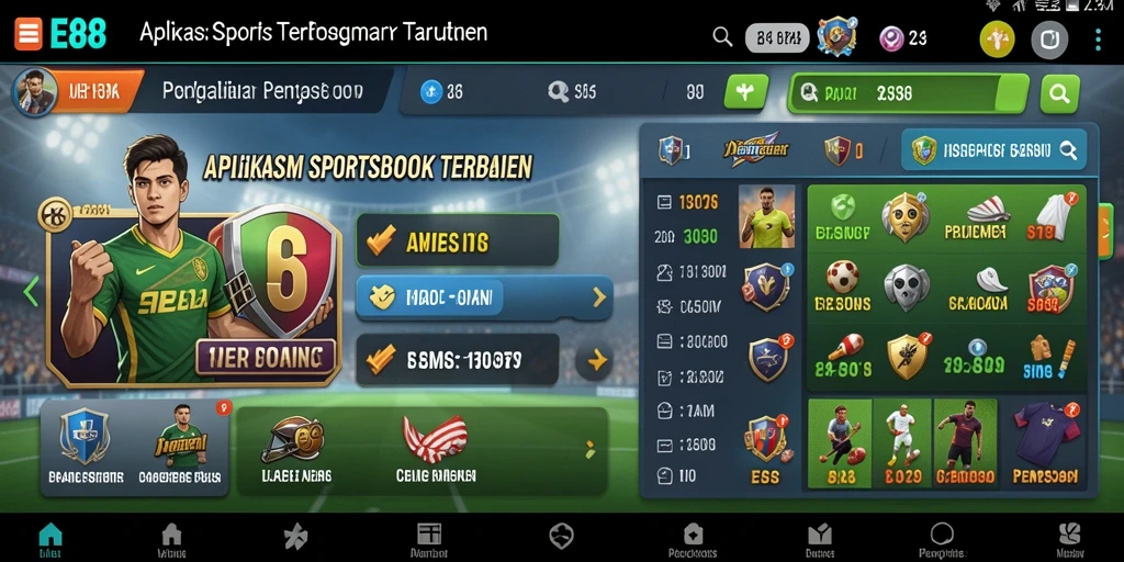 Screenshot E88 menunjukkan tampilan menarik dari fitur taruhan olahraga.