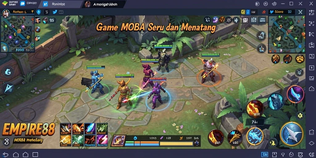 Tangkapan layar gameplay EMPIRE88 yang menunjukkan aksi seru di arena MOBA.