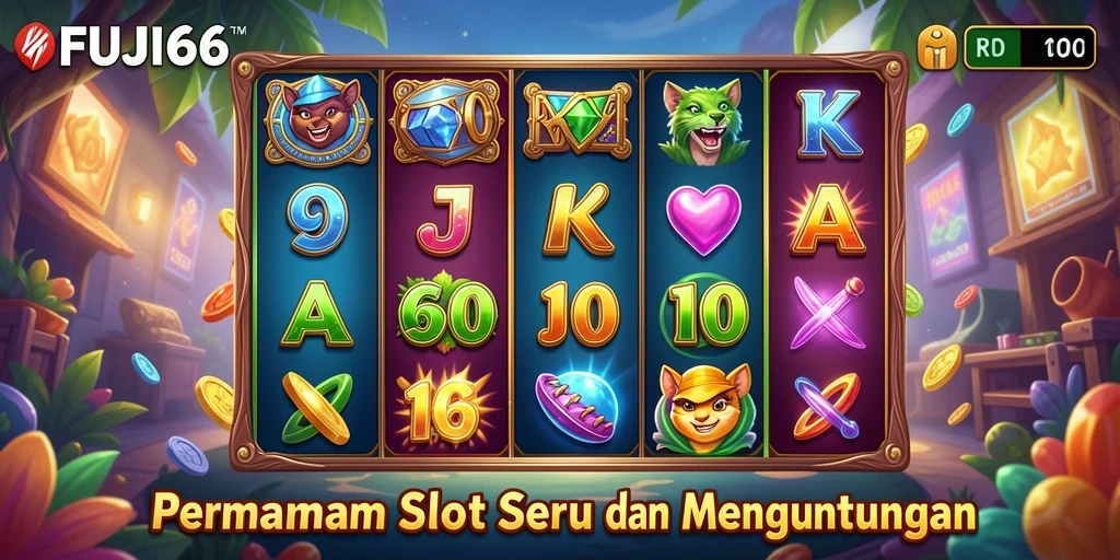 Tampilan gameplay FUJI66 dengan efek visual memukau dan tema menarik.