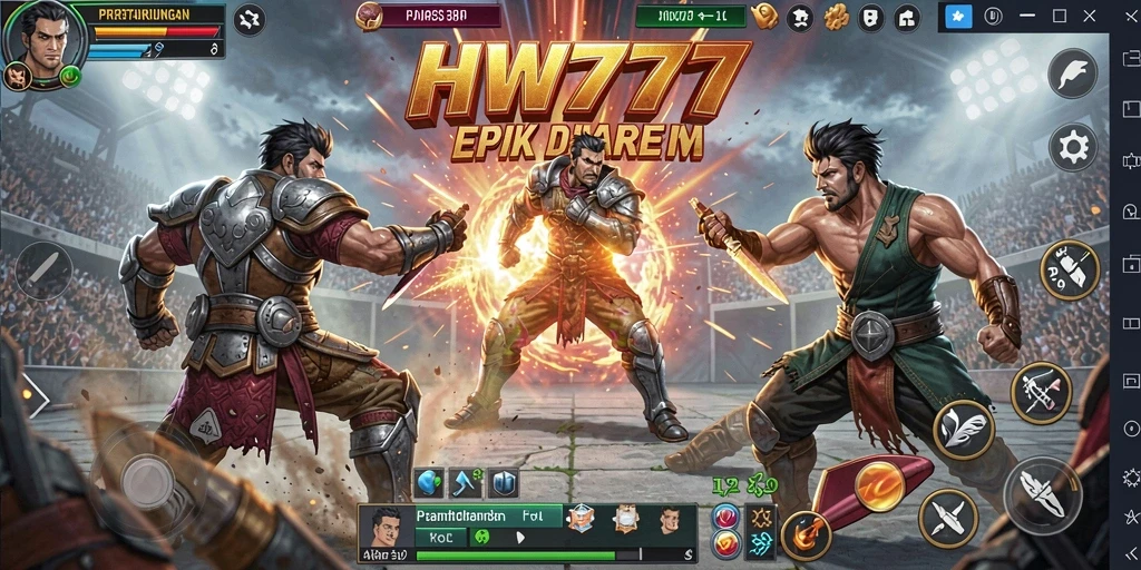 Gameplay Fighting yang seru dan penuh aksi di HW777.