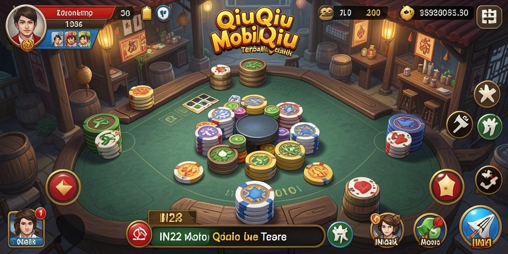 Tampilan gameplay seru di IN22, permainan QiuQiu yang mendebarkan.