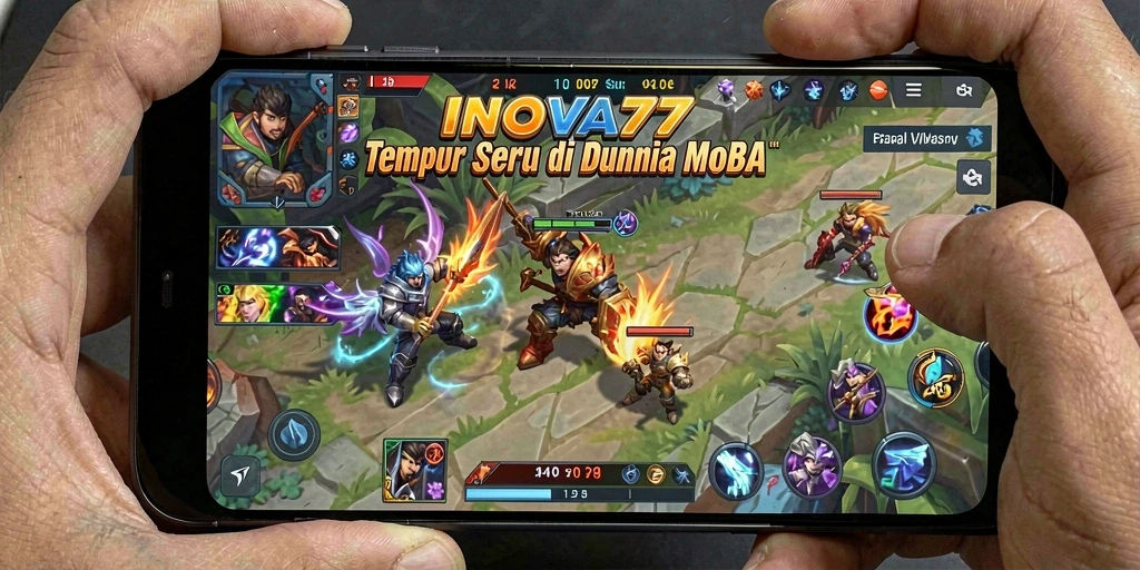 Tampilan dinamis gameplay seru INOVA77 di dunia MOBA.
