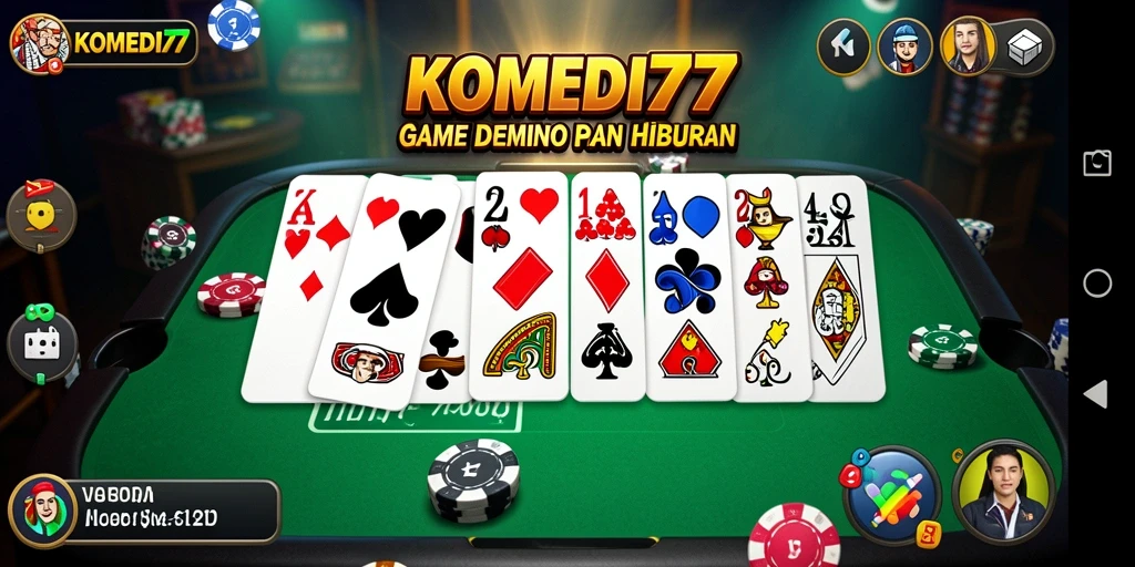 Tampilan gameplay seru dari KOMEDI77 saat bermain Domino.