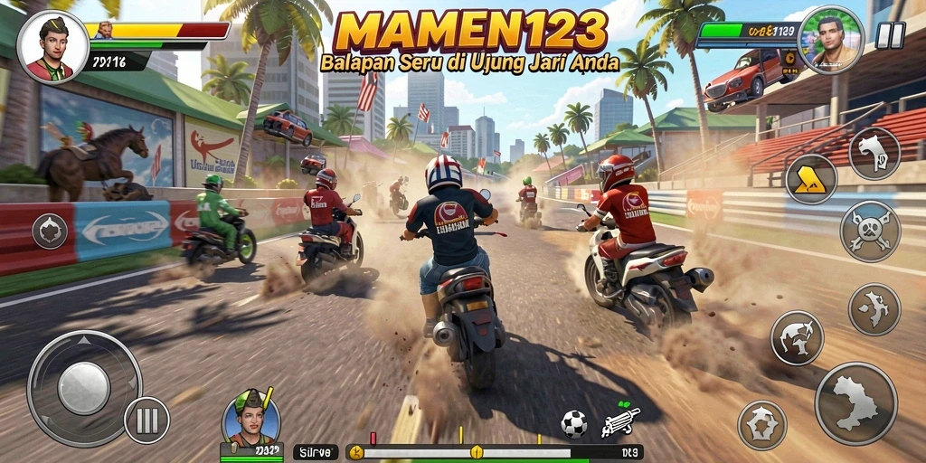 Gameplay seru MAMEN123 dengan balapan mendebarkan