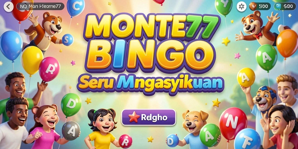 Tampilan gameplay seru dari MONTE77 dengan elemen Bingo