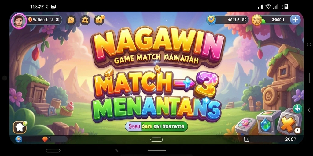 Tampilan gameplay NAGAWIN yang penuh warna dan menarik.