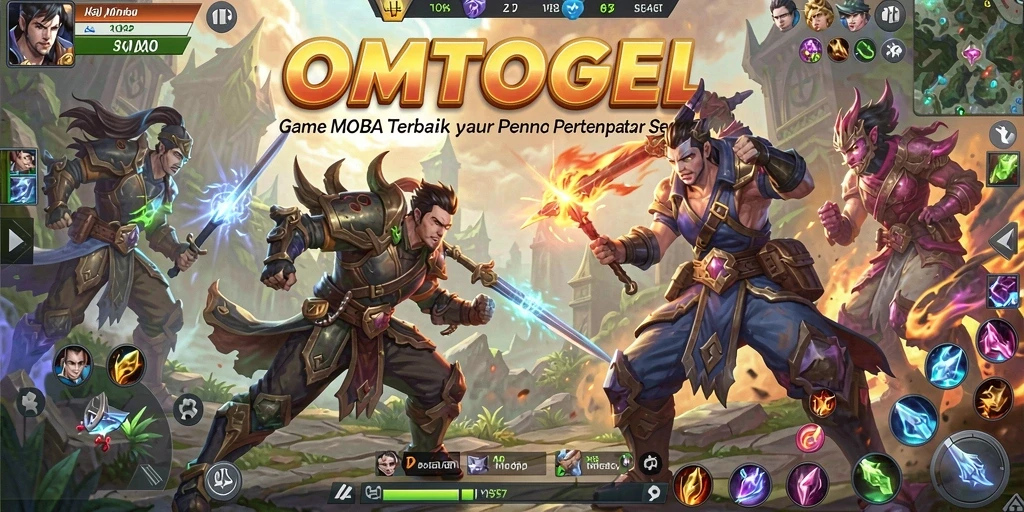 Screenshot gameplay seru OMTOGEL yang menampilkan pertempuran intens.