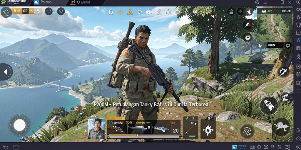 Screenshot P200M menampilkan gameplay seru dalam dunia terbuka.