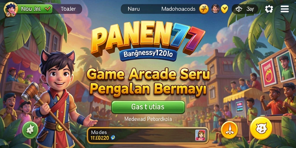 Screenshot game PANEN77 menampilkan aksi seru saat memanen buah.