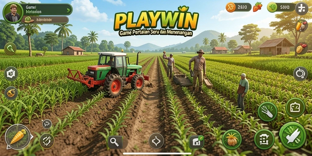 Tampilan gameplay seru dalam mengelola pertanian.