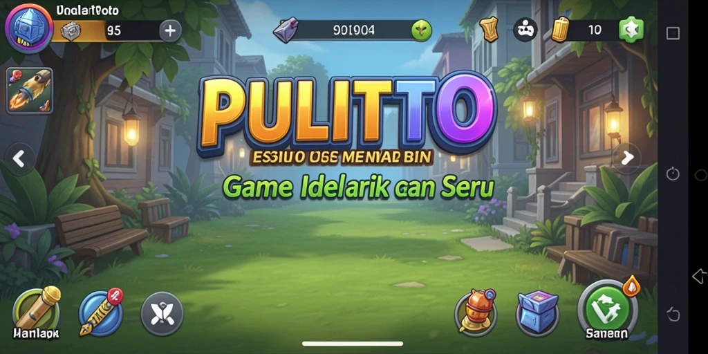 Screenshot gameplay PULITOTO yang menunjukkan karakter dan item menarik.