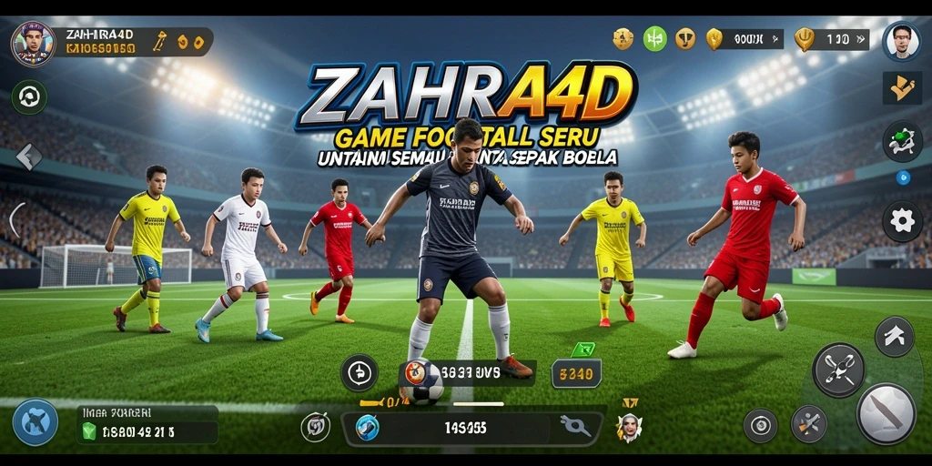 Gameplay ZAHRA4D dengan aksi sepak bola yang seru.